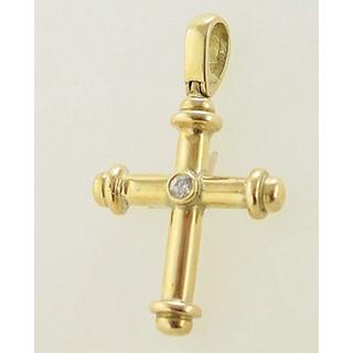 Gold 14k cross with zircon  ΣΤ 000046 Weight:3.98gr