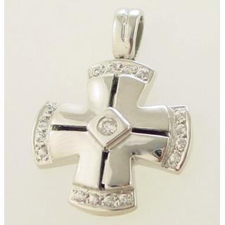 Gold 14k cross with zircon  ΣΤ 000050 Weight:5.57gr