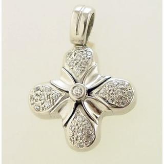 Gold 14k cross with zircon  ΣΤ 000051 Weight:5.2gr