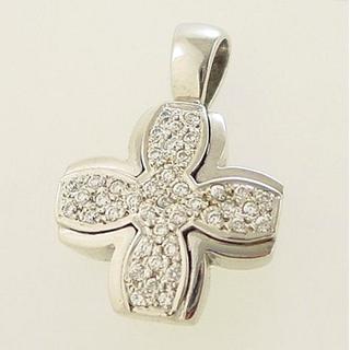 Gold 14k cross with zircon  ΣΤ 000052 Weight:6.39gr