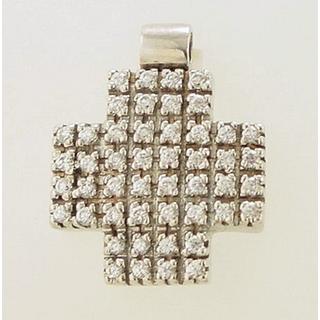 Gold 14k cross with zircon  ΣΤ 000053 Weight:6.82gr