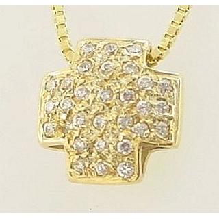 Gold 14k cross with zircon  ΣΤ 000061 Weight:2.02gr