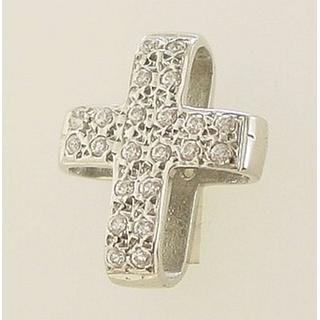 Gold 14k cross with zircon  ΣΤ 000067 Weight:2.11gr