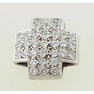 Gold 14k cross with zircon  ΣΤ 000069 Weight:3.32gr