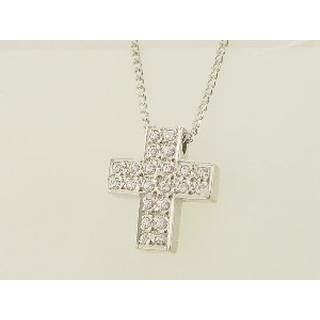 Gold 14k cross with zircon  ΣΤ 000074 Weight:5.37gr