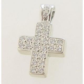 Gold 14k cross with zircon  ΣΤ 000075 Weight:3.3gr