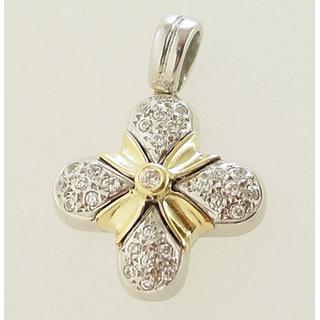 Gold 14k cross with zircon  ΣΤ 000078 Weight:5.53gr