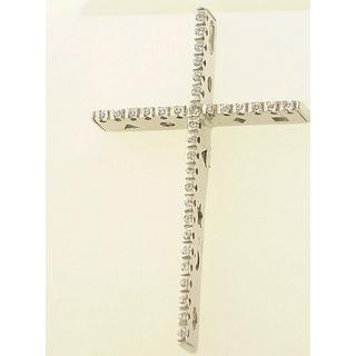 Gold 14k cross with zircon  ΣΤ 000082 Weight:7.85gr