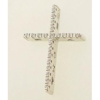 Gold 14k cross with zircon  ΣΤ 000083 Weight:4.97gr