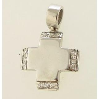 Gold 14k cross with zircon  ΣΤ 000091 Weight:3.82gr