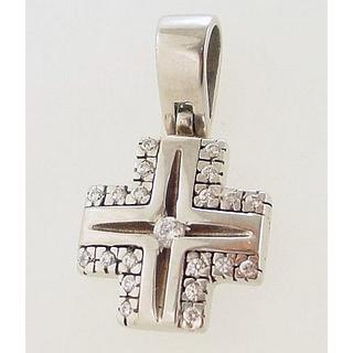 Gold 14k cross with zircon  ΣΤ 000099 Weight:4.17gr