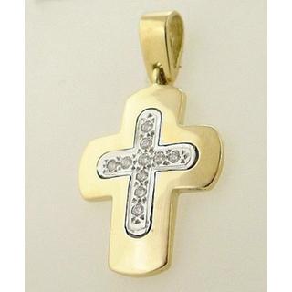 Gold 14k cross with Zircon  ΣΤ 000113 Weight:5.78gr