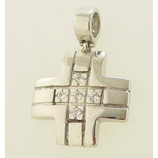 Gold 14k cross with Zircon  ΣΤ 000116 Weight:5.33gr