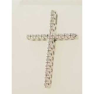 Gold 14k cross with Zircon  ΣΤ 000125 Weight:4.7gr