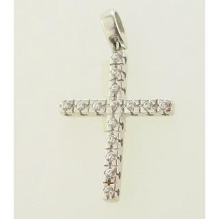 Gold 14k cross with  Zircon  ΣΤ 000126 Weight:2.52gr