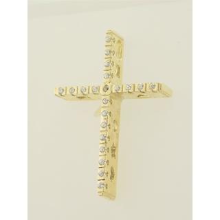 Gold 14k cross with Zircon  ΣΤ 000127 Weight:5.23gr