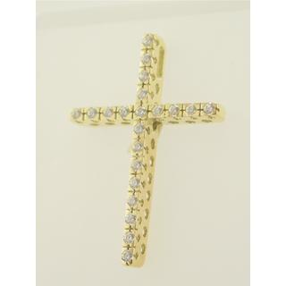 Gold 14k cross with Zircon  ΣΤ 000128 Weight:5.09gr