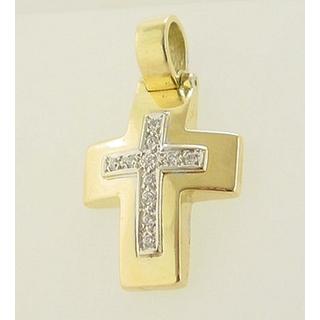 Gold 14k cross with Zircon  ΣΤ 000132 Weight:4.84gr