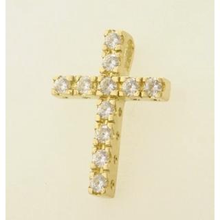 Gold 14k cross with Zircon  ΣΤ 000158 Weight:2.6gr