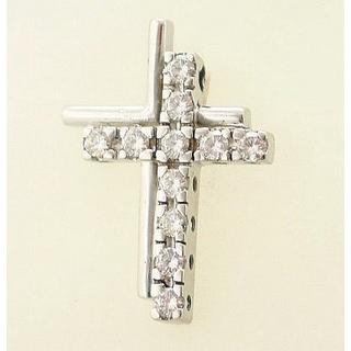 Gold 14k cross with Zircon  ΣΤ 000161 Weight:4.56gr