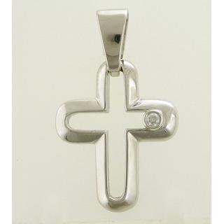 Gold 14k cross with Zircon  ΣΤ 000163 Weight:6.6gr