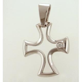 Gold 14k cross with Zircon  ΣΤ 000164 Weight:6.98gr