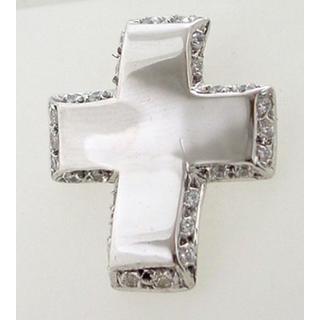 Gold 14k cross with Zircon  ΣΤ 000166 Weight:5.52gr