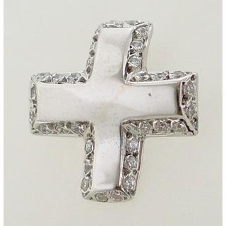 Gold 14k cross with Zircon  ΣΤ 000167 Weight:4.91gr