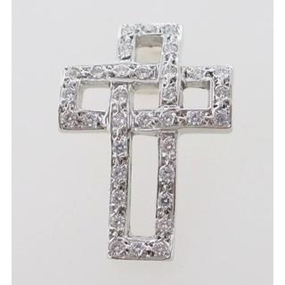 Gold 14k cross with Zircon  ΣΤ 000169 Weight:5.11gr