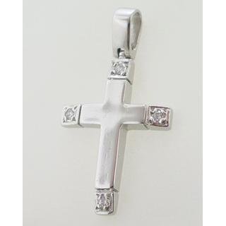 Gold 14k cross with Zircon  ΣΤ 000172 Weight:4.24gr