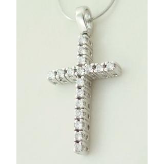 Gold 14k cross with Zircon  ΣΤ 000177 Weight:3.9gr