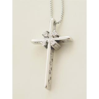 Gold 14k cross with Zircon  ΣΤ 000181 Weight:5.75gr