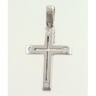 Gold 14k cross with Zircon  ΣΤ 000190 Weight:3.83gr