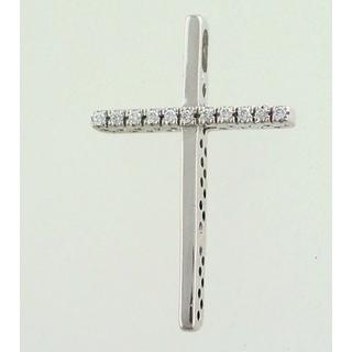 Gold 14k cross with Zircon  ΣΤ 000191 Weight:3.69gr