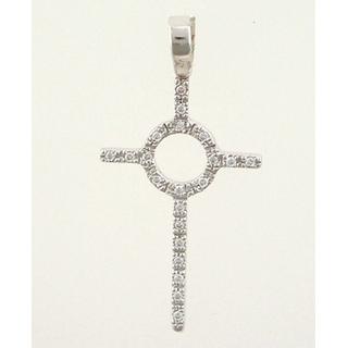 Gold 14k cross with Zircon  ΣΤ 000192 Weight:1.84gr