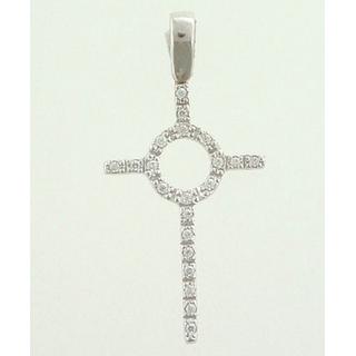 Gold 14k cross with Zircon  ΣΤ 000193 Weight:2.51gr