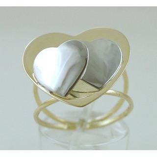 Gold 14k ring Heart ΔΑ 001454  Weight:3.99gr