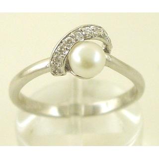 Gold 14k ring with Pearls and zircon ΔΑ 001459  Weight:2.49gr