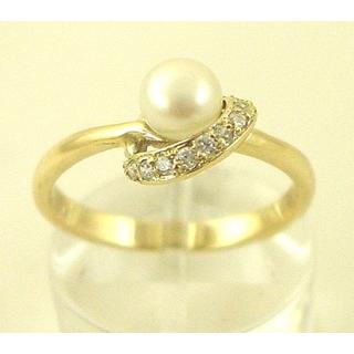 Gold 14k ring with Pearls and zircon ΔΑ 001460  Weight:2.72gr