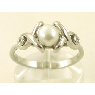 Gold 14k ring with Pearls and zircon ΔΑ 001461  Weight:3.18gr