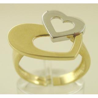 Gold 14k ring Heart ΔΑ 001463  Weight:4.24gr