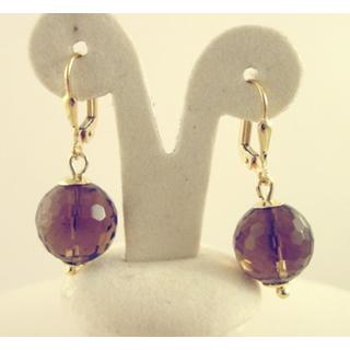 Gold 14k earrings with semi precious stones  ΣΚ 000156  Weight:2gr