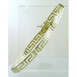 Gold 14k bracelet Greek key ΒΡ 000669  Weight:12.16gr