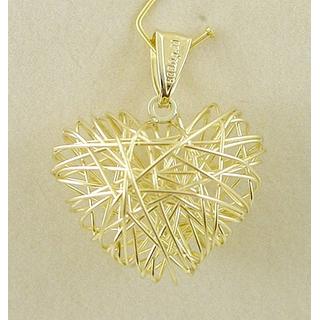 Gold 14k pendants Heart ΜΕ 000418  Weight:2.63gr