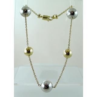 Gold 14k bracelet ΒΡ 000673  Weight:6.09gr