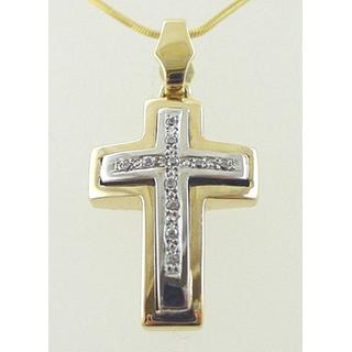 Gold 14k cross with Zircon  ΣΤ 000205 Weight:6.24gr