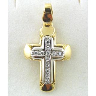 Gold 14k cross with Zircon  ΣΤ 000206 Weight:6.19gr