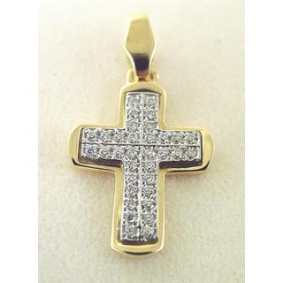 Gold 14k cross with Zircon  ΣΤ 000207 Weight:5.83gr