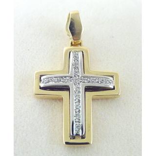 Gold 14k cross with Zircon  ΣΤ 000211 Weight:6.68gr