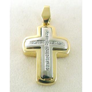 Gold 14k cross with Zircon  ΣΤ 000212 Weight:6.84gr